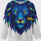 Boom Lion Circuit Tee – Neon Lion Graphic Biker T-Shirt
