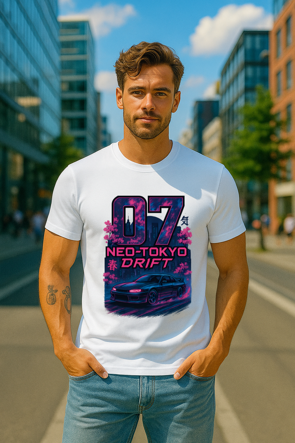Neo-Tokyo Drift 07 – Unisex Stretch T-Shirt