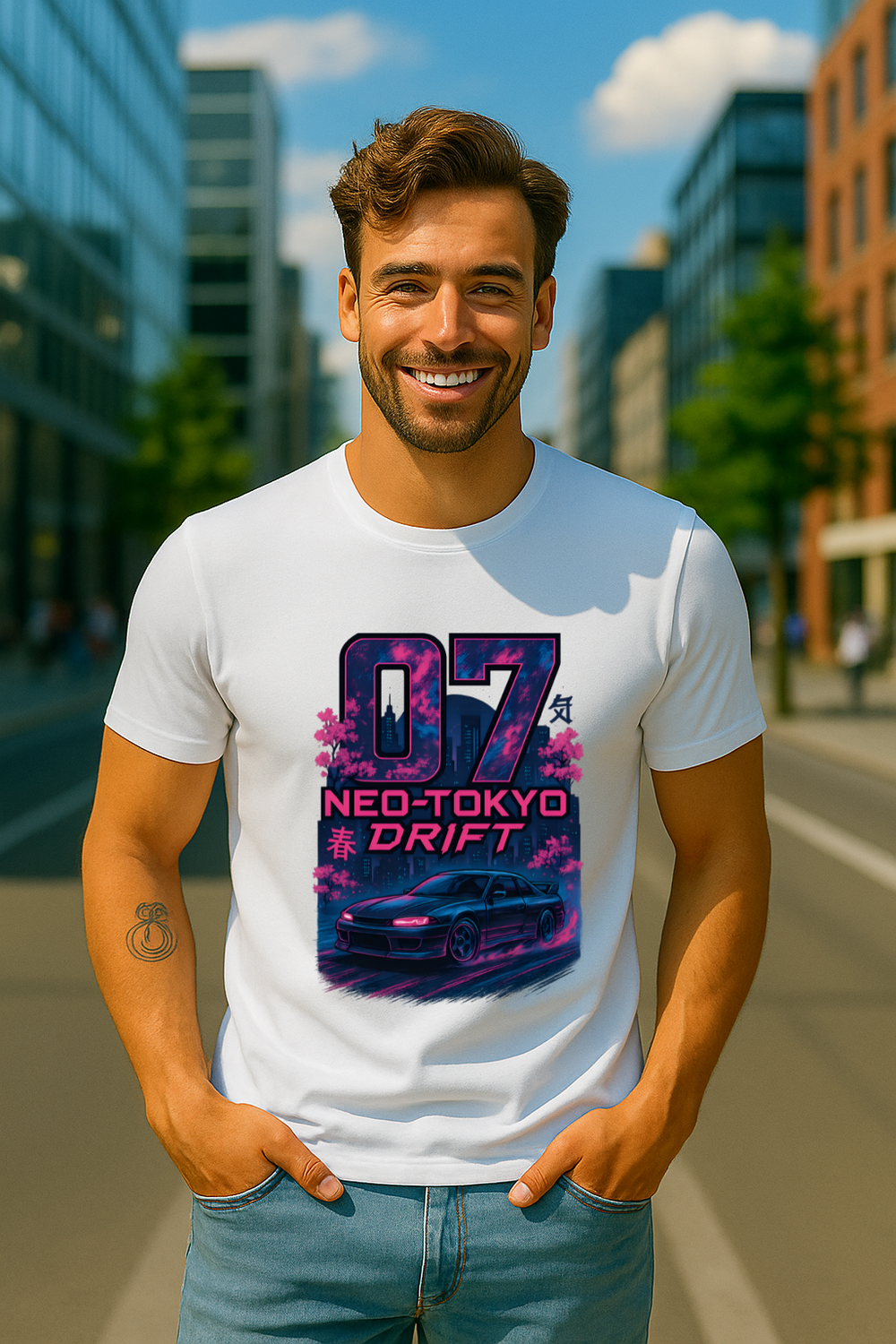 Neo-Tokyo Drift 07 – Unisex Stretch T-Shirt