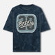 Berlin 28 Front Print Unisex Acid Washed Oversized Tee