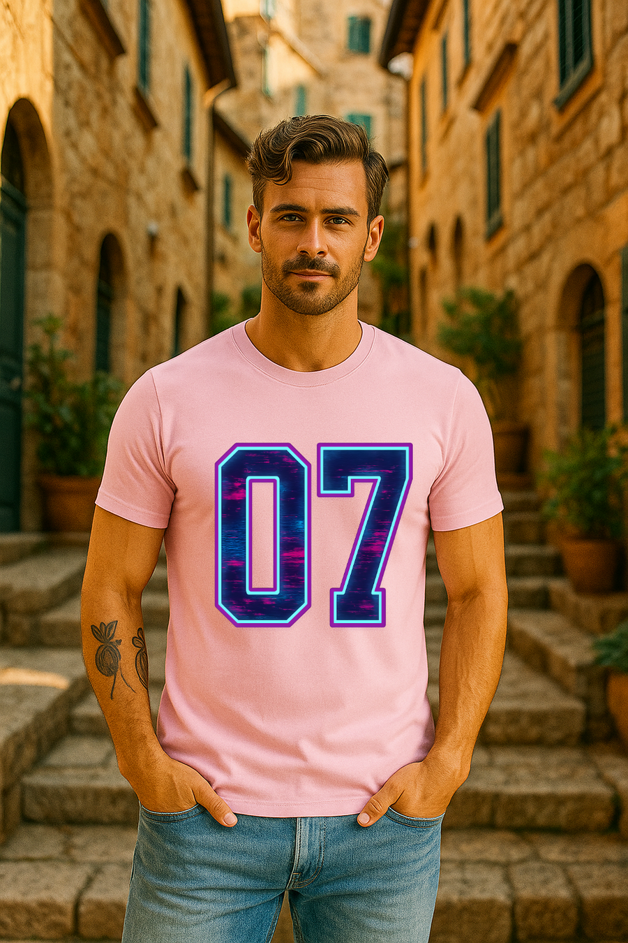 🔥 07 Neon Rush Edition – Stretch Fit T-Shirt