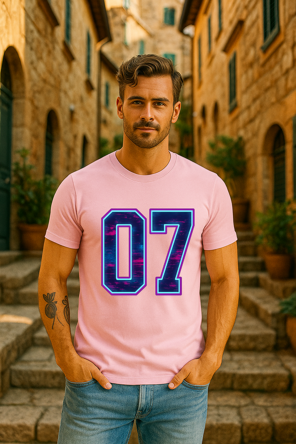 🔥 07 Neon Rush Edition – Stretch Fit T-Shirt