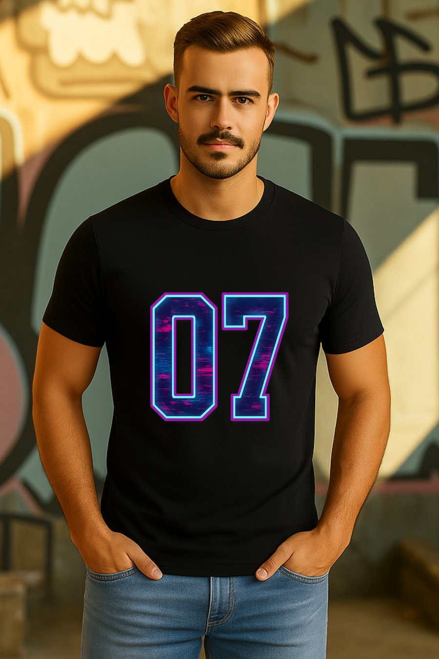🔥 07 Neon Rush Edition – Stretch Fit T-Shirt