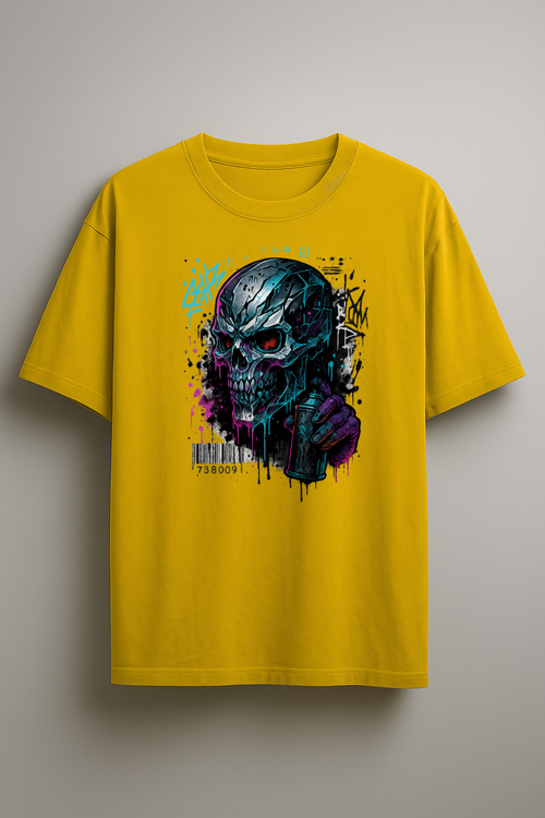 RFM “Cyber Skull” Oversized Classic Tee – Digital Edge. Classic Fit