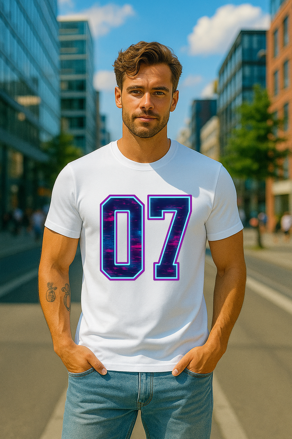 🔥 07 Neon Rush Edition – Stretch Fit T-Shirt