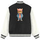 🔥 Meow Mode Varsity Jacket – M Size | Black & Blue