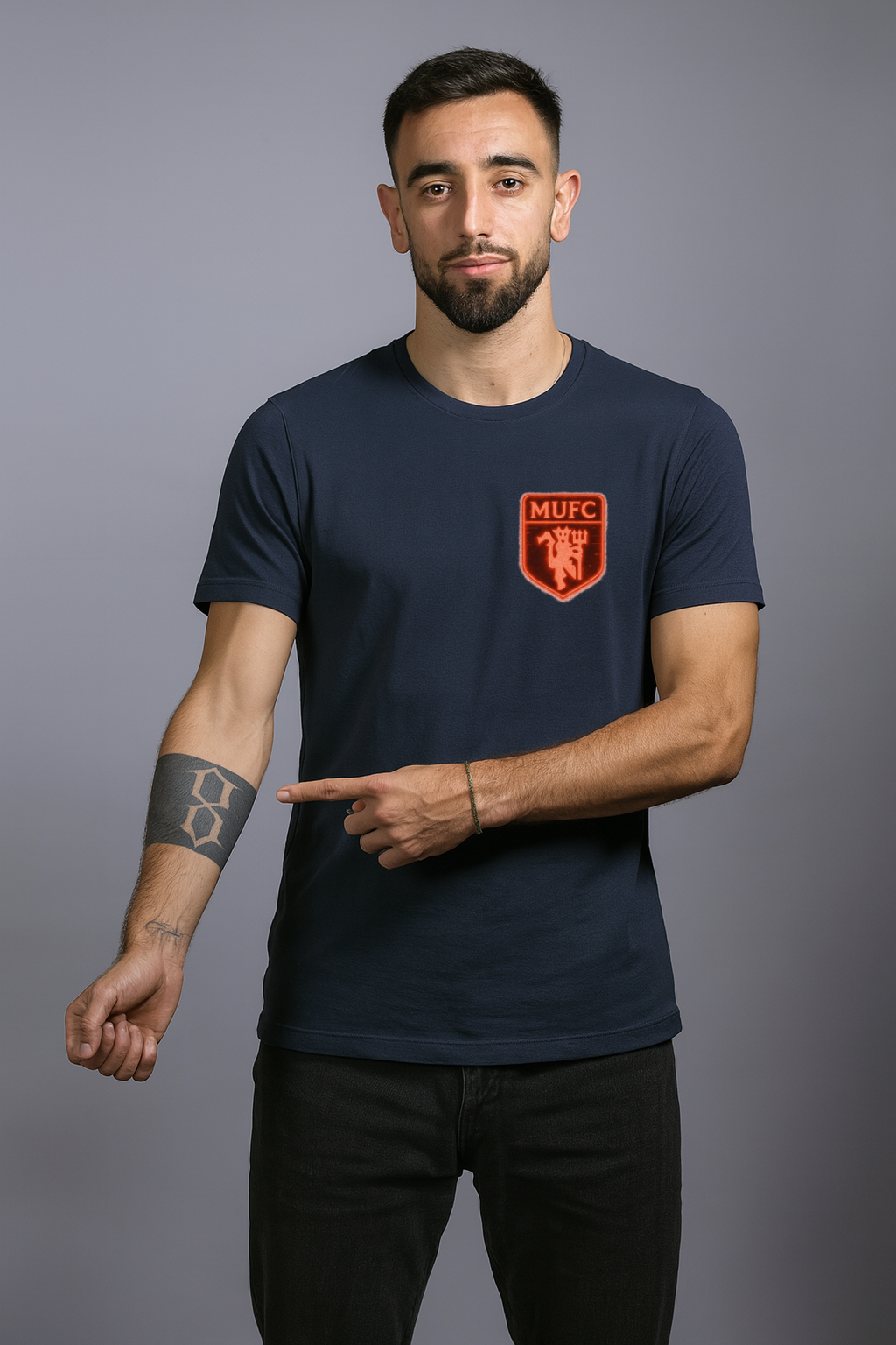 Unisex Stretch T-shirt MUFC BRUNO ELECTRIC BLUE