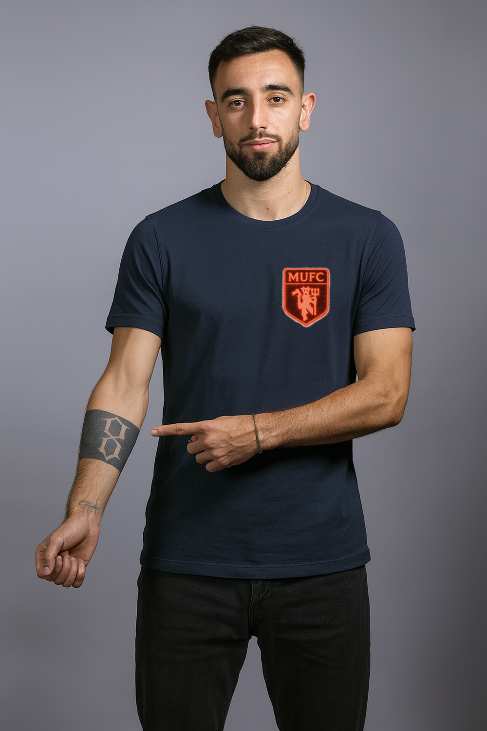 Unisex Stretch T-shirt MUFC BRUNO ELECTRIC BLUE