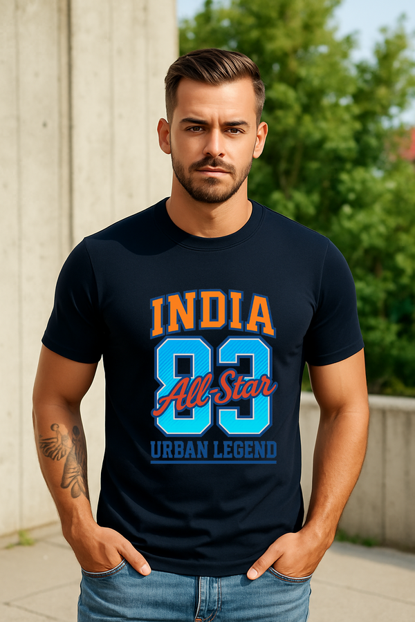 🏏 INDIA '83 All-Star Urban Legend Edition – Stretch Fit T-Shirt