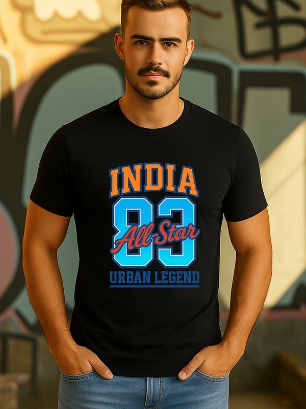 🏏 INDIA '83 All-Star Urban Legend Edition – Stretch Fit T-Shirt