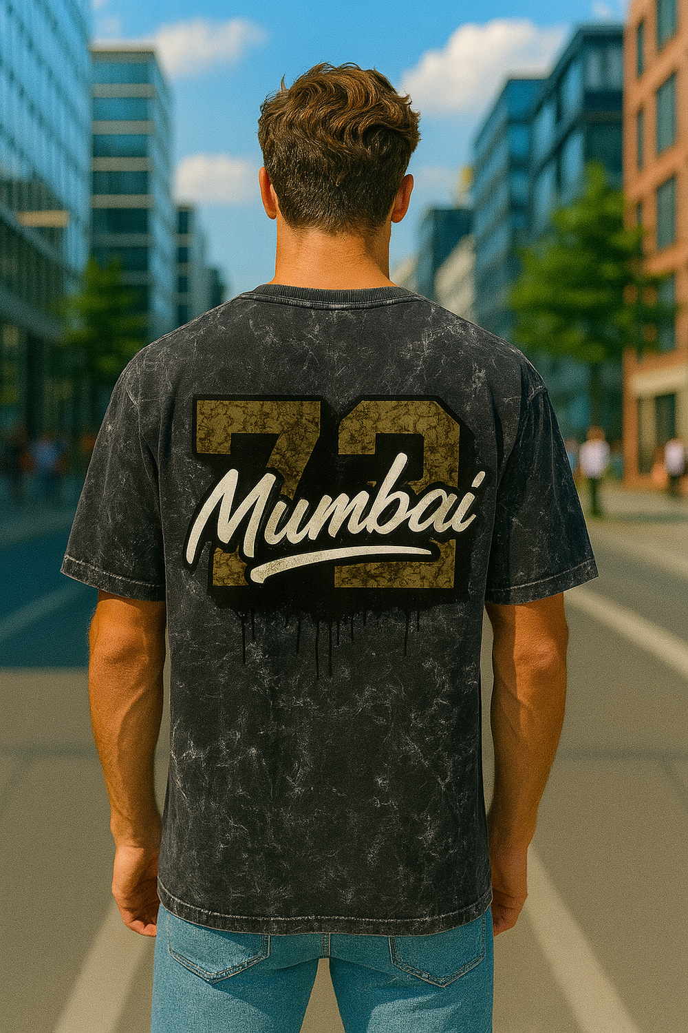 Mumbai 72 Acid Washed Oversized T-Shirt – Real Funky Monkeys Original