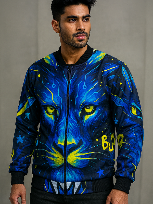 Neon Roar Bomber Jacket – Urban Jungle Meets Digital Energy