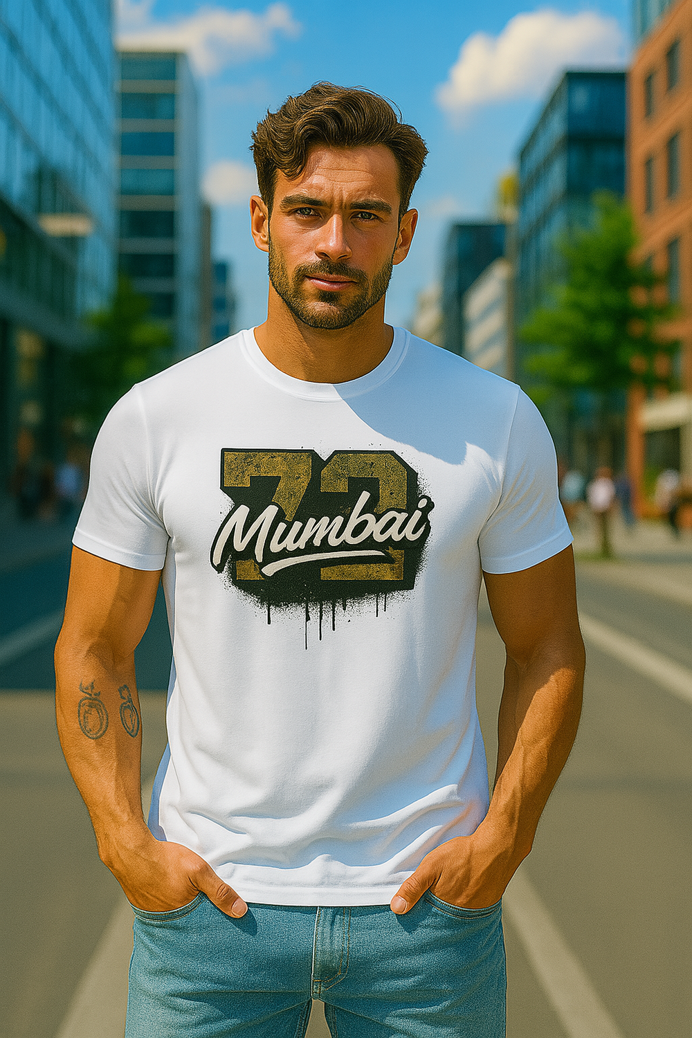 🖤 Mumbai 72 Stretch Tee – Unisex Fit – Bold Street Style