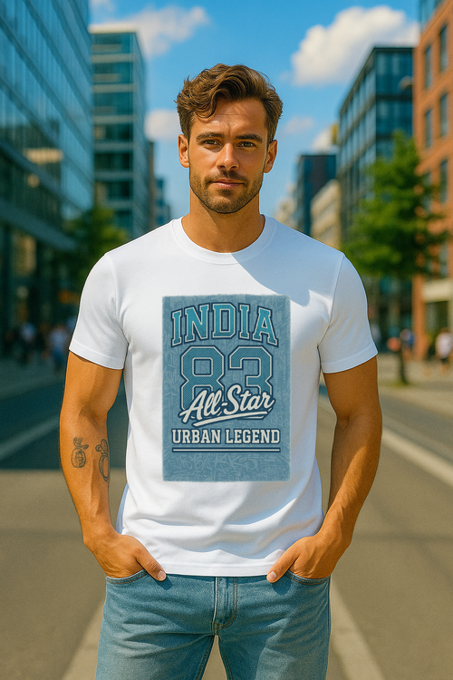 🇮🇳 India All-Star '83 Stretch Tee – Urban Legend Edition