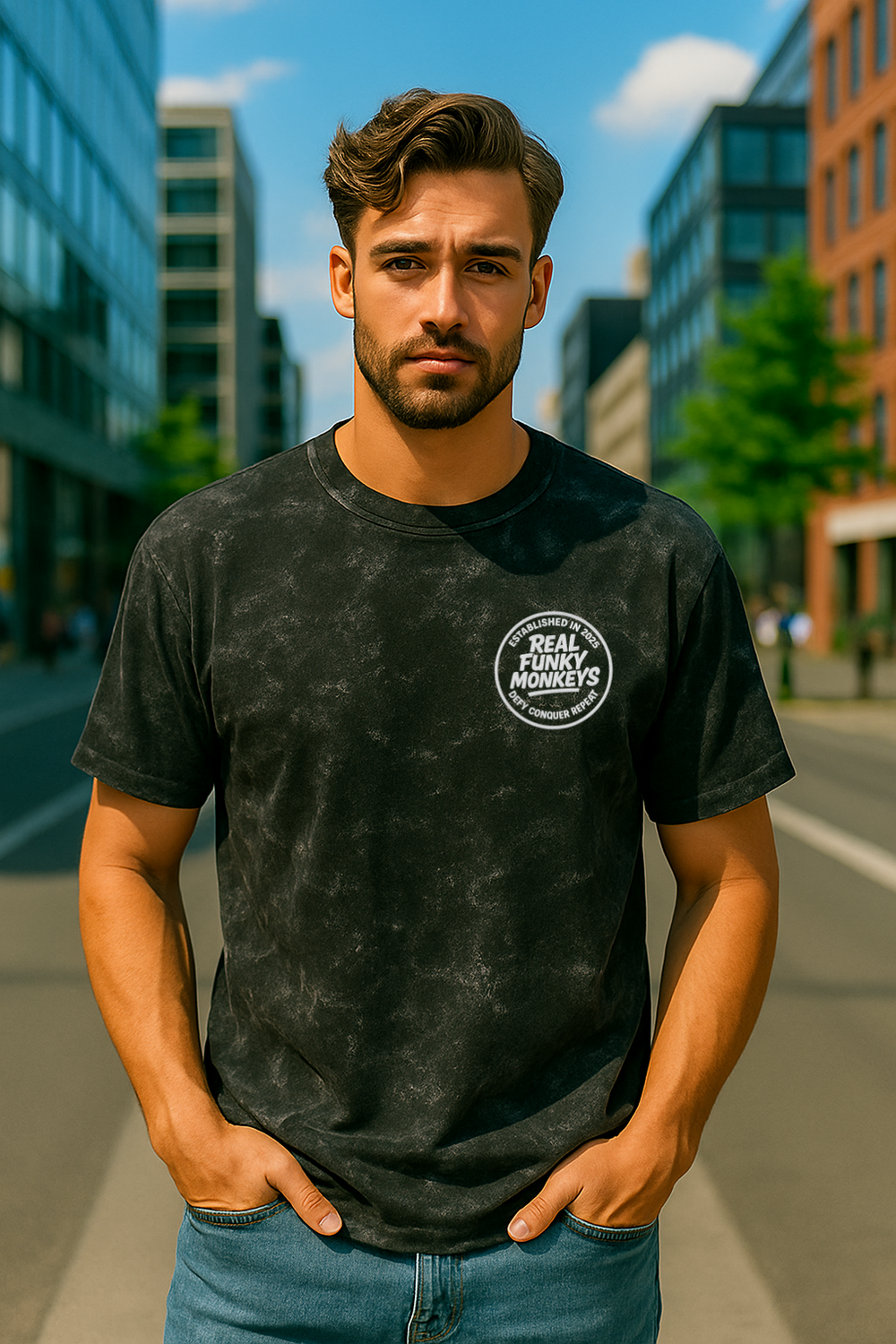 Mumbai 72 Acid Washed Oversized T-Shirt – Real Funky Monkeys Original