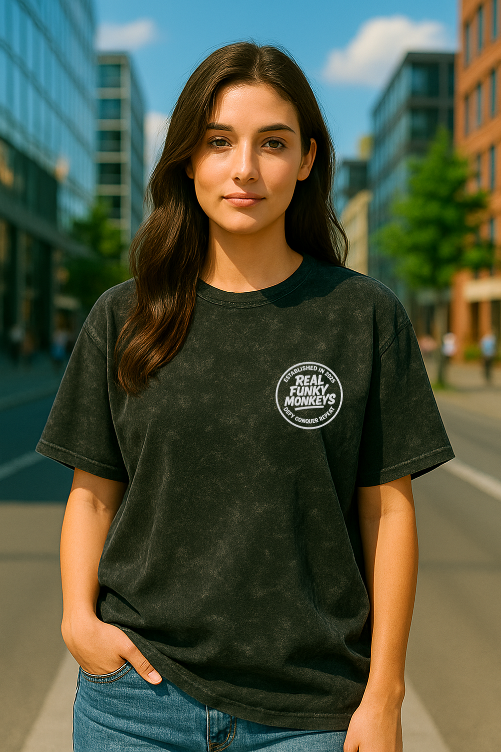 Mumbai 72 Acid Washed Oversized T-Shirt – Real Funky Monkeys Original